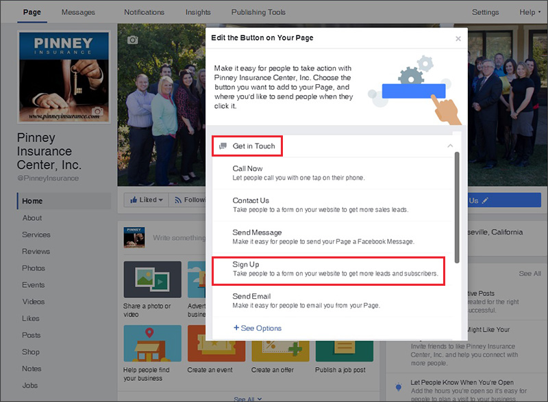 Editing your Facebook sign-up button