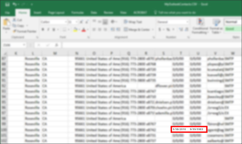 Column expanded to show full data in Excel