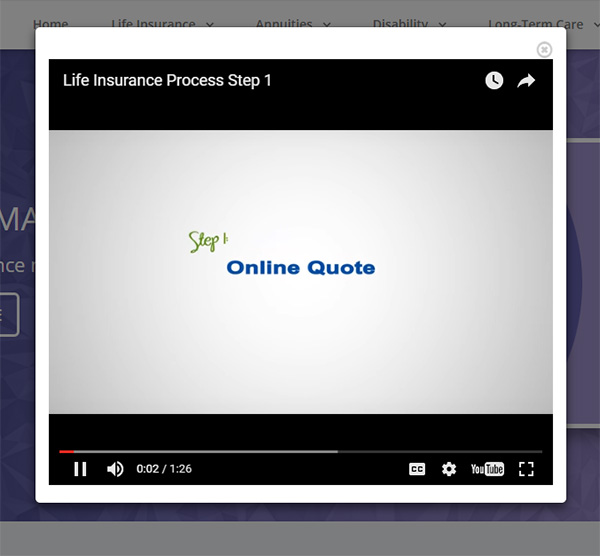 InsuranceDivision.com home page video modal