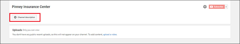 YouTube channel description