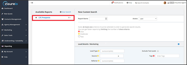 3 Ways to Find LTC Prospects with Insureio - Step 5, Age Range via Reporting Method