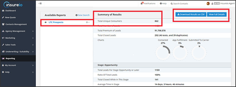 3 Ways to Find LTC Prospects with Insureio - Step 6, Age Range via Reporting Method