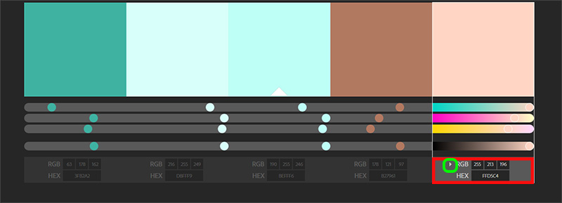 Adobe Color - getting the RGB and hex codes for your colors