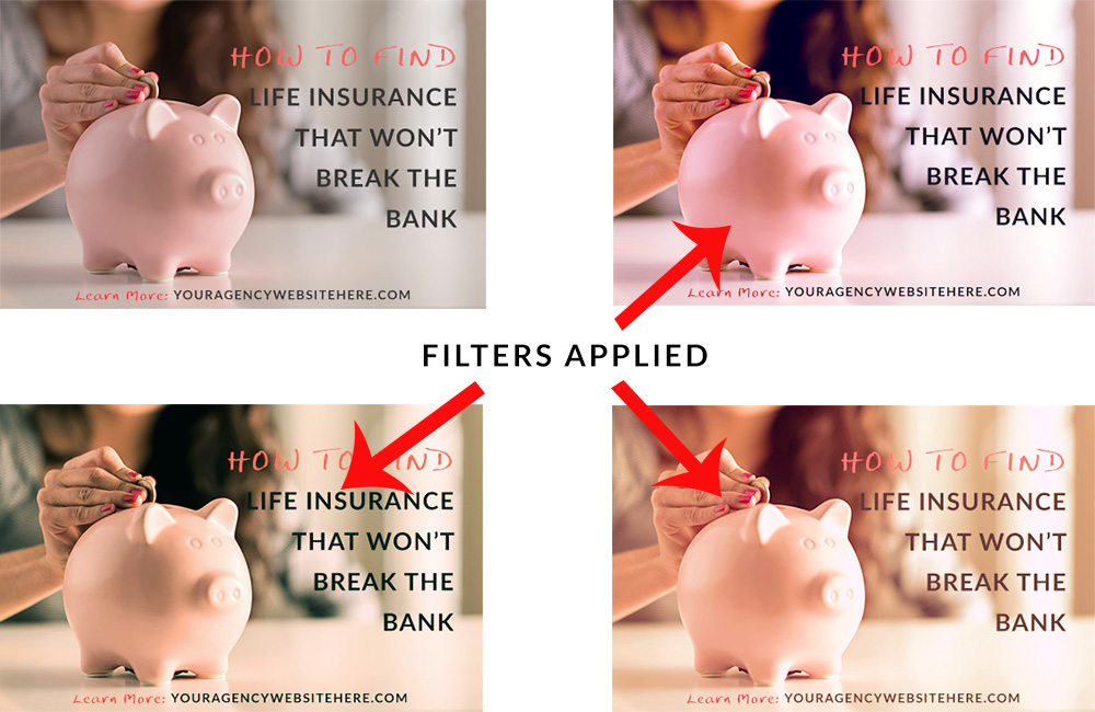 Filtered vs. unfiltered shareable social media image samples