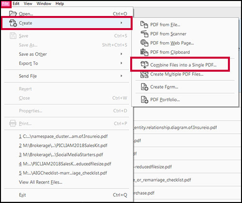 merge pdf files in adobe acrobat reader