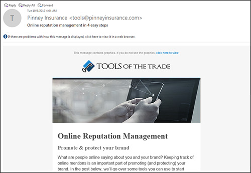 Example of a marketing email