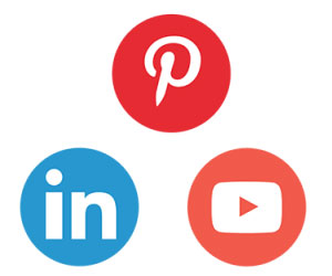 Social media icons for Pinterest, LinkedIn, and YouTube