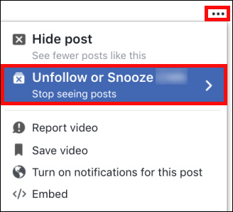 Facebook snooze option