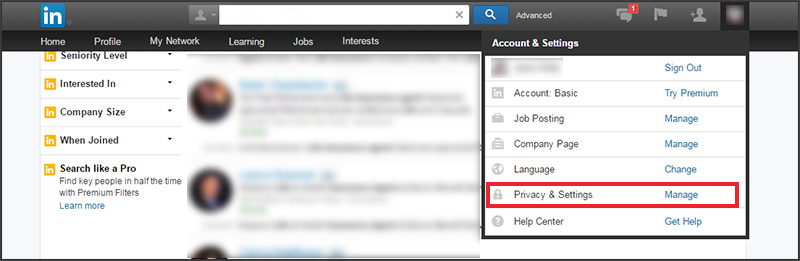 LinkedIn updates: Privacy Settings