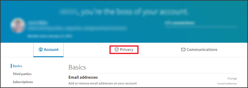 LinkedIn updates: Privacy Settings
