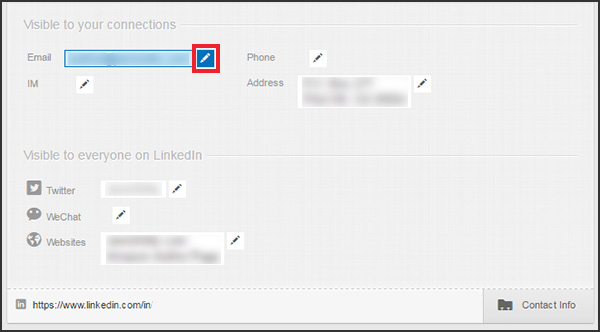 LinkedIn updates: contact info