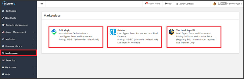 Insureio Leads Marketplace
