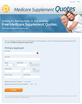 Screenshot of our Medicare Supplement Quotes portal