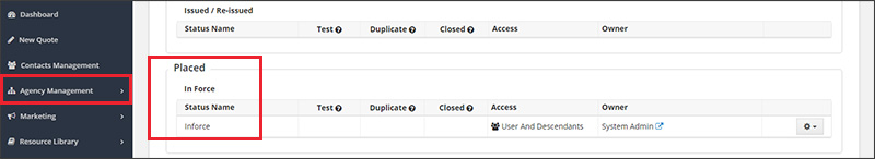 Policy status rules in Insureio