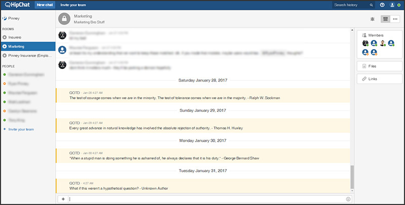 HipChat interface