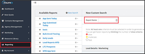 Report Name – give your report a name you’ll remember later.