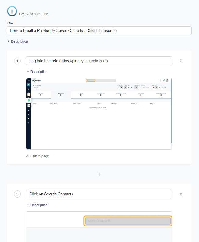 Screenshot of a workflow created with Tango