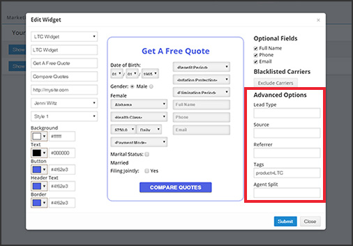 3 Ways to Find LTC Prospects with Insureio - Step 2, Widget Method