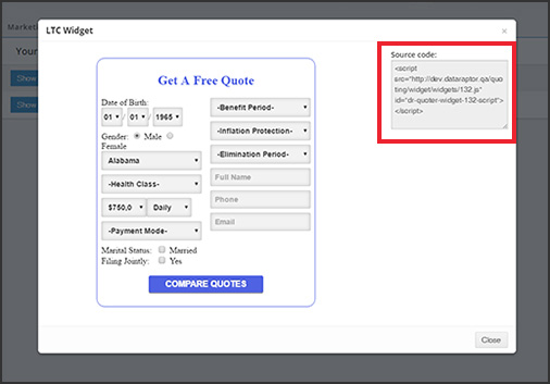 3 Ways to Find LTC Prospects with Insureio - Step 3, Widget Method