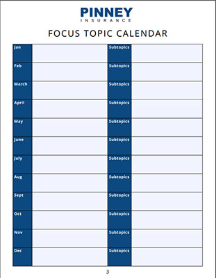 Screenshot of our focus topic calendar worksheet and template