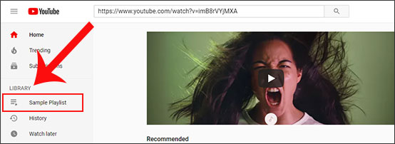 Find your saved playlist in the Library section of your YouTube account.