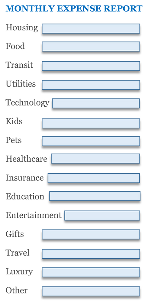 Disability Insurance Awareness Month Monthly Expense Report