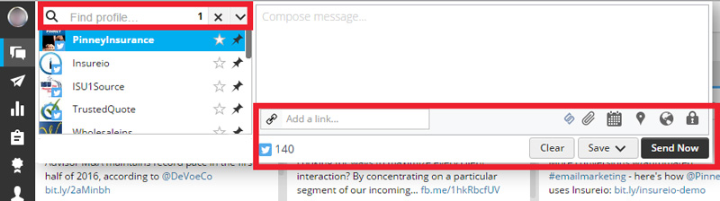 Composing a message in Hootsuite