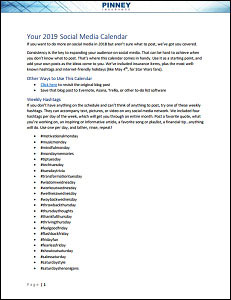 2019 Social Media Calendar 2019 Social Media Calendar